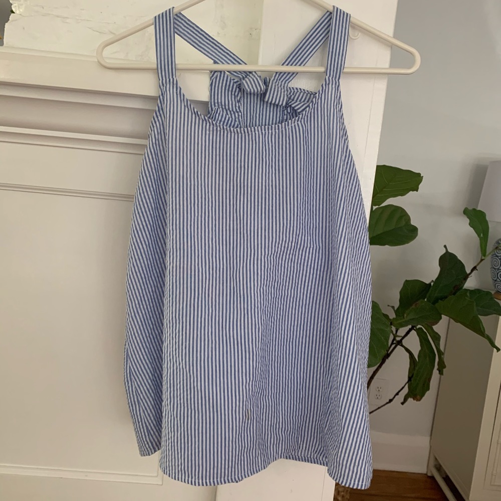 Peach Love California Ruffle Stripe Tank- Size XS